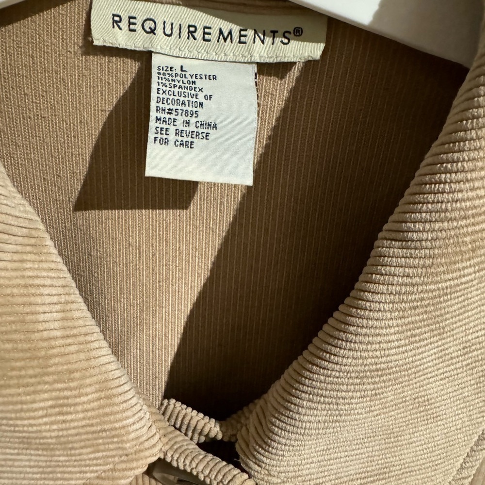Requirements Brown Tan Corduroy Blazer Jacket WOMENS SIZE LARGE - Picture 3 of 16